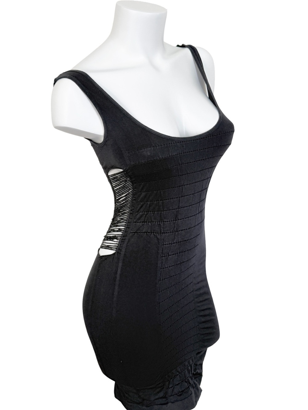 Y2K New Mix Black cutout form-fitting slip mini dress baddie clubwear xsmall